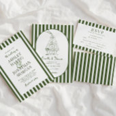 Groene Strepen Bruiloft Cadeaulabel