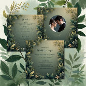 dark green elegant nature wedding bedankzakje