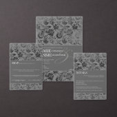 Donkergrijze bloemen save the date (Personaliseer de collectie van deze zelfstandige maker.)