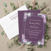 Rustiek Elegant Paarse en Lila Pioenenwijn Label Wijn Etiket (Personaliseer deze collectie van deze onafhankelijke maker. Test)