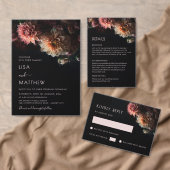 Donkere Moody Dahlia Bloem Bruiloft Programmakaart (Personaliseer de collectie van deze zelfstandige maker.)