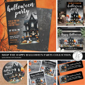 Spukhuis Gelukkig Halloween Feestdagenkaart