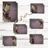 Donkere Moody Mauve Bloemen Moderne Bruiloft Save The Date