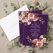 Dark moody pink and red roses Rehearsal Dinner Kaart (Personaliseer deze collectie van deze onafhankelijke maker. Test)