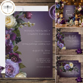 Donker Moody Paarse Lavendel Bloemen Modern Huweli Save The Date