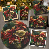 Poinsettias Kerstvakantie Vierkante Sticker