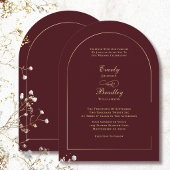 Donkere Bourgogne Gouden Boog Frame Menu Selectie
