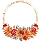Donkerrood Oranje Floral Geometric Engagement Part Kaart