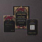 Elegant Donker Gotisch Trouw QR Code Bord Poster (Personaliseer de collectie van deze zelfstandige maker.)
