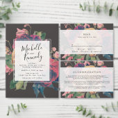Donkere Roos Botanical Fete Registry Insert Card Mini Visitekaartjes (Personaliseer de collectie van deze zelfstandige maker.)