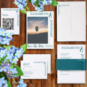 Donker Blauwgroen moderne typografie bruiloft Waterfles Etiket