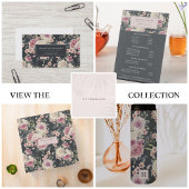 Elegant Dark Floral over Black Personalized Journa Notitieboek
