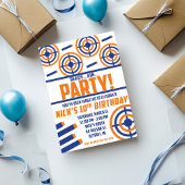 Klaar, mikken, feesten! Nerf Pistool thema verjaar Cadeaulabel