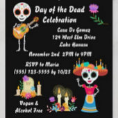 Dag van de Dode Suiker Schedel Skeletten Uitnodigi All In One Uitnodiging