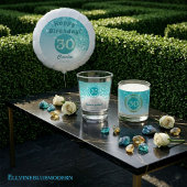 Modern Falling Teal Blue Glitter 30th Birthday Cadeaulabel