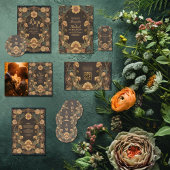 Decoratieve Bloemen Art Nouveau bruiloft Kaart