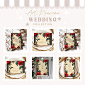 Decoratieve bloemen bruiloft Art Nouveau Informatiekaartje