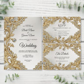 Decoratieve gouden Verloving uitnodiging (Personaliseer de collectie van deze zelfstandige maker.)