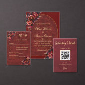 Elegant bordeauxrood & ivoorwit trouwtafelnummer kaart (Personaliseer de collectie van deze zelfstandige maker.)