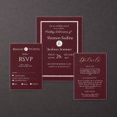 Floral Deep Burgundy Wedding Ronde Sticker (Personaliseer de collectie van deze zelfstandige maker.)