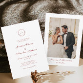 Witte en rode kerstbruiloft kaart