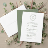 Sage Groene Botanische Monogram Kreeft Huwelijk Menu (Personaliseer deze collectie van deze onafhankelijke maker. Test)
