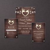 Elegant Herten Hart Rustiek Hout Bruiloft Bedankdoosjes (Personaliseer de collectie van deze zelfstandige maker.)