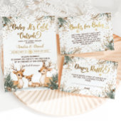 Herten Winter Baby shower Dank u Cadeaulabel