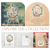 Herten Winter Woodland Koud Buiten Baby shower Acryl Bord