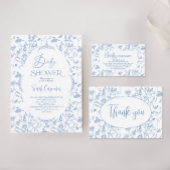 Delfts Blauw Chinoiserie Baby shower Jongen Bedankjes Labels