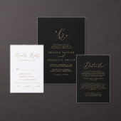 Delicate Gold- en Black Menu Option-positionatieka Kaart (Personaliseer de collectie van deze zelfstandige maker.)