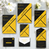 Elegante luxe zwart en goud vergulde chique bruilo informatiekaartje