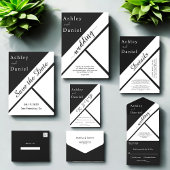 Elegante zwart-wit moderne delicate bruiloft kaart