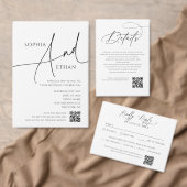 Calligraphy Minimalist Wedding Program White (Personaliseer de collectie van deze zelfstandige maker.)