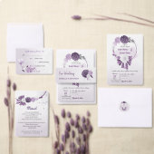 paarse tinten bloemen & boog dank u kaart (Personaliseer de collectie van deze zelfstandige maker.)