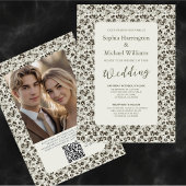 Custom Photo Formal Black Wedding Save the Date Magnetische Uitnodiging