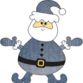 Blauw Goud Denim Mode Kerstmis Santa Pattern Cadeaupapier