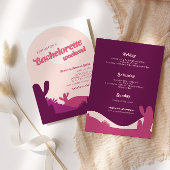 Roze retro Font Bachelorette Favor Labels