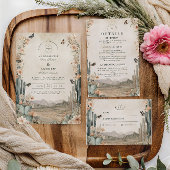 Woestijncactus Boho Wedding Informatiekaartje