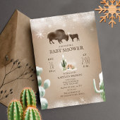 Buffalo Desert Sneeuwcactus Winter Baby shower Papieren Bordje