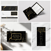 Black and Gold Marble Event Planner Visitekaartje