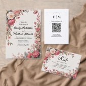 Designer Roze Bloem Boeket RSVP Kaarten (Personaliseer de collectie van deze zelfstandige maker.)