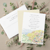 Positano Italië Reizen Bruiloft Receptie Enclosure Kaart (Personaliseer deze collectie van deze onafhankelijke maker. Test)