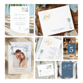 Modern Destination Wedding Place and Menu Card