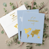 Trouwpaspoort Stof Blauw Goud Programma Handwaaier (Personaliseer deze collectie van deze onafhankelijke maker. Test)