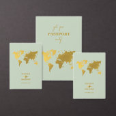 Bestemming Trouw Wereld Paspoort Sage Groen Goud Kaart (Personaliseer de collectie van deze zelfstandige maker.)