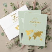 Destination Wedding World Passport Sage Green Gold Bedankdoosjes (Personaliseer deze collectie van deze onafhankelijke maker. Test)