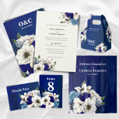 Modern White Blue Floral Moeder the Bride Ronde Button 5,7 Cm