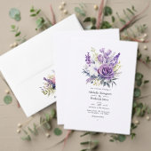 Digitale lavendel bloemachtige huwelijksrepetitie  kaart (Personaliseer deze collectie van deze onafhankelijke maker. Test)