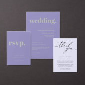 Minimalist Thank You simple elegant Lavender Silve Wijn Etiket (Personaliseer de collectie van deze zelfstandige maker.)